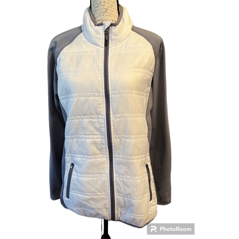 Champion Full Zip Quilted VentureLoft Lightweight Jacket White & Gray XXL
